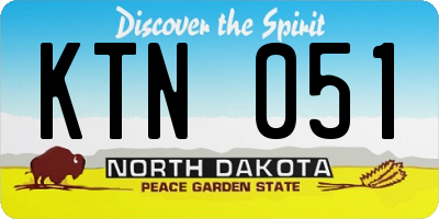 ND license plate KTN051