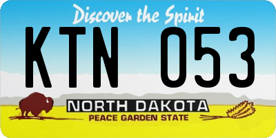 ND license plate KTN053