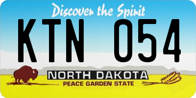 ND license plate KTN054
