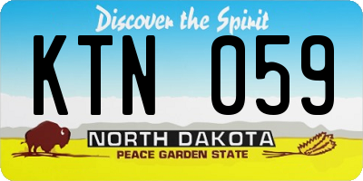 ND license plate KTN059