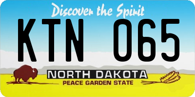 ND license plate KTN065