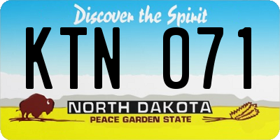 ND license plate KTN071