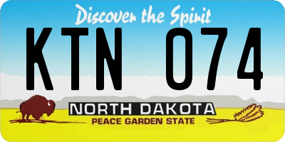 ND license plate KTN074
