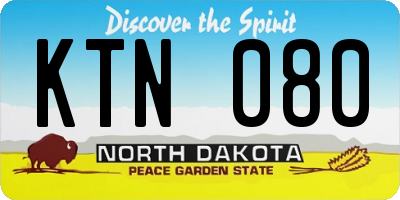 ND license plate KTN080