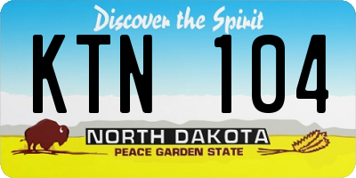 ND license plate KTN104