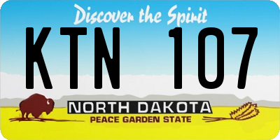 ND license plate KTN107