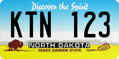 ND license plate KTN123