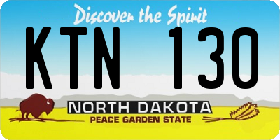 ND license plate KTN130