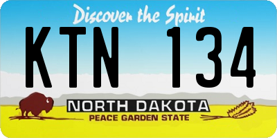 ND license plate KTN134