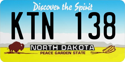 ND license plate KTN138