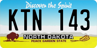 ND license plate KTN143