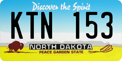 ND license plate KTN153