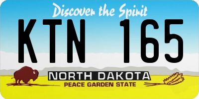 ND license plate KTN165