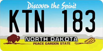 ND license plate KTN183