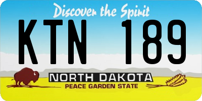 ND license plate KTN189
