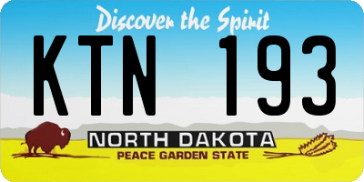 ND license plate KTN193