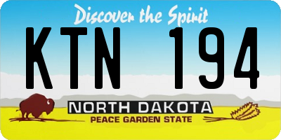 ND license plate KTN194