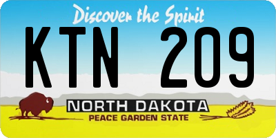 ND license plate KTN209