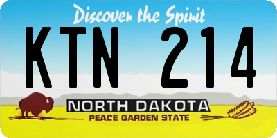 ND license plate KTN214