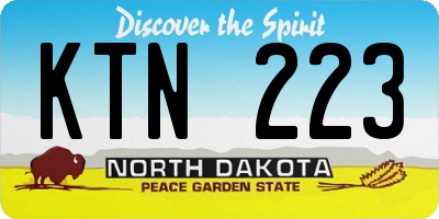 ND license plate KTN223