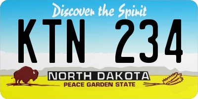 ND license plate KTN234