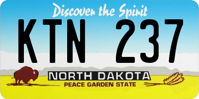 ND license plate KTN237