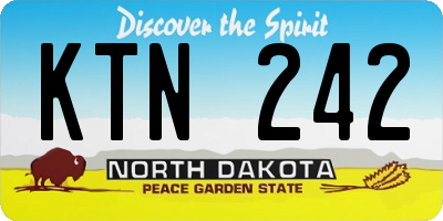 ND license plate KTN242