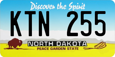 ND license plate KTN255
