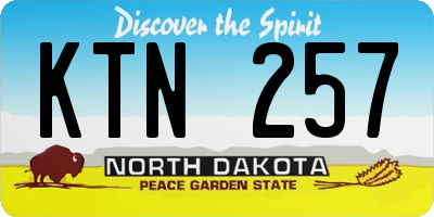 ND license plate KTN257