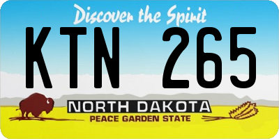 ND license plate KTN265