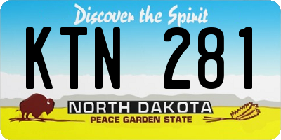 ND license plate KTN281