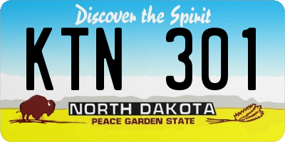 ND license plate KTN301