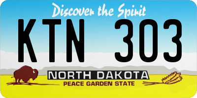 ND license plate KTN303