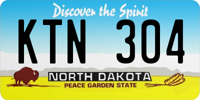 ND license plate KTN304