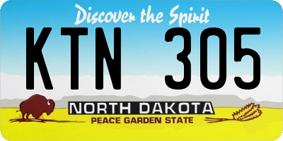 ND license plate KTN305