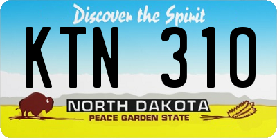 ND license plate KTN310