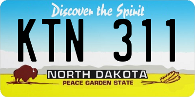 ND license plate KTN311