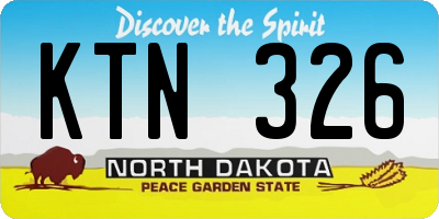 ND license plate KTN326