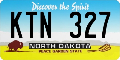 ND license plate KTN327