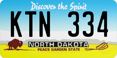 ND license plate KTN334