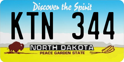 ND license plate KTN344