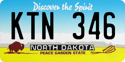 ND license plate KTN346