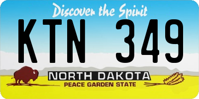 ND license plate KTN349