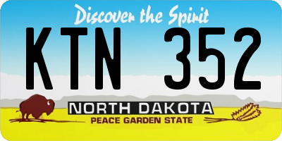 ND license plate KTN352