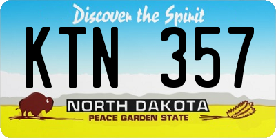 ND license plate KTN357