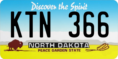 ND license plate KTN366