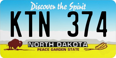 ND license plate KTN374