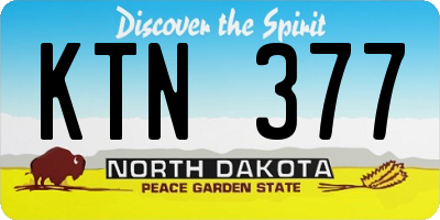 ND license plate KTN377