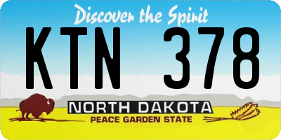 ND license plate KTN378