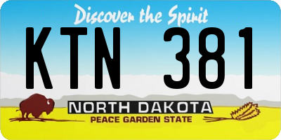 ND license plate KTN381